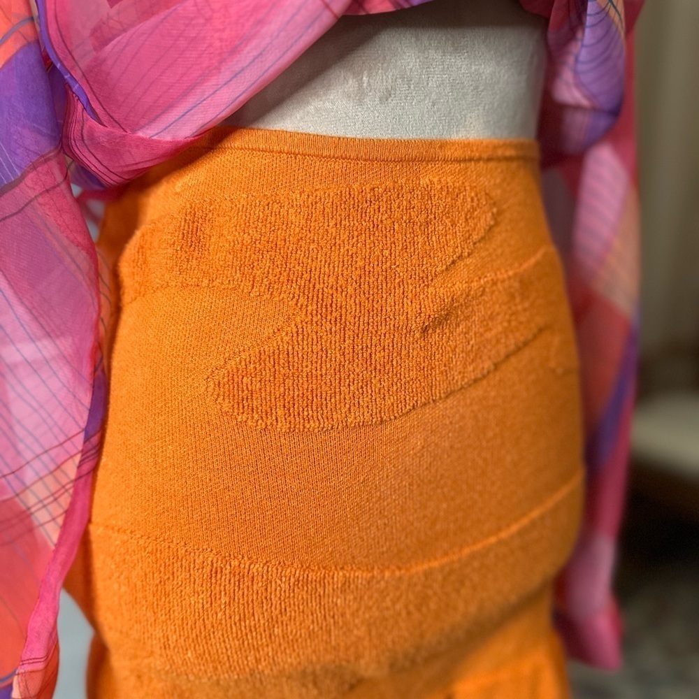 Le Lis Orange Terry Cloth Bodycon Mini Skirt - Picture 4 of 7